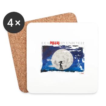 Community unicycle Moon - Dessous de verre (lot de 4) - blanc - Devant
