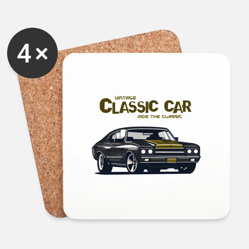 Classic Car Lovers i love my car - Untersetzer (4er-Set) - Weiß
