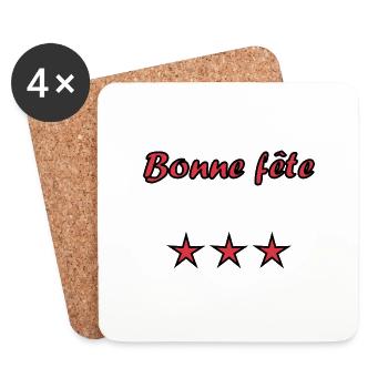 BONNE FÊTE MAMAN. MAMAN. FÊTE DES MÈRES. JE T'AIME - Dessous de verre (lot de 4) - blanc - Devant