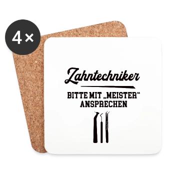 Zahntechniker Meister Zahntechnikermeister Dentist - Untersetzer (4er-Set) - Weiß - Vorne