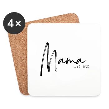 Maman est. 2025 / Nouvelle maman /Enceinte - Dessous de verre (lot de 4) - blanc - Devant