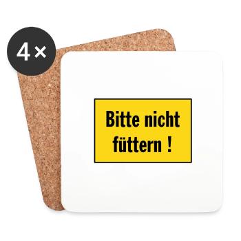 Bitte nicht füttern - AndreSi Design - Untersetzer (4er-Set) - Weiß - Vorne