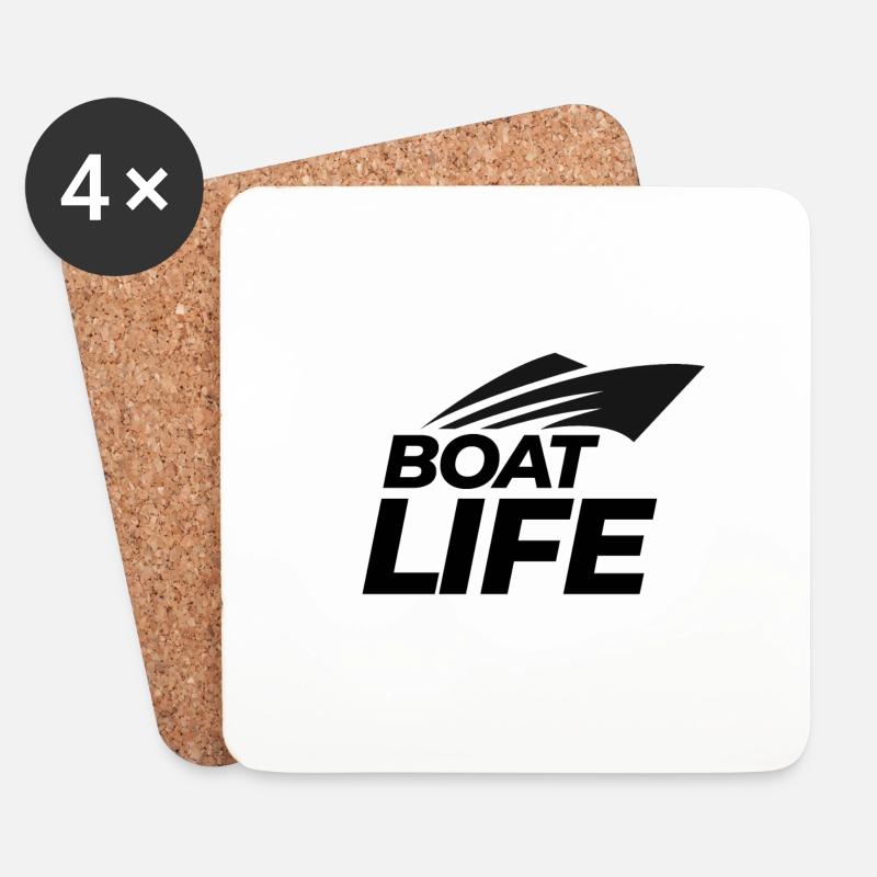 boat life - Untersetzer (4er-Set) - Weiß