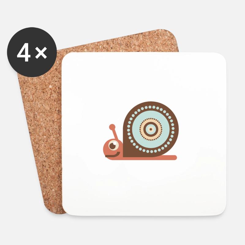 Schnecke - Untersetzer (4er-Set) - Weiß