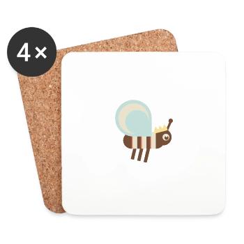 Queen Bee (autumn animals) - Coasters (set of 4) - white - Front