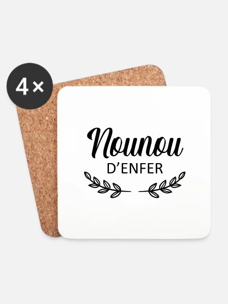 Höllchen-Kindermädchen - Untersetzer (4er-Set) - Weiß