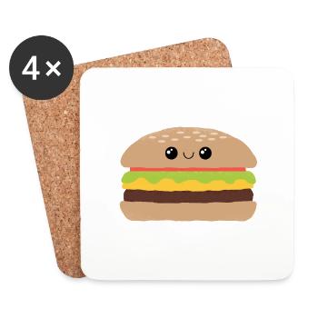 Burger - Dessous de verre (lot de 4) - blanc - Devant
