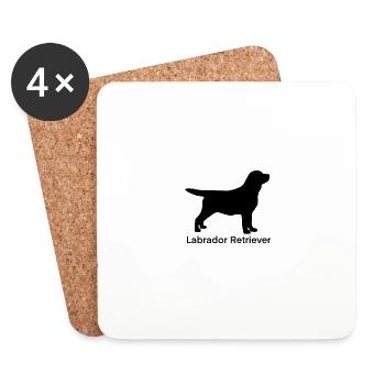 Labrador Retriever Black - Coasters (set of 4) - white - Front