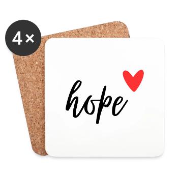 Liebe, Hoffnung - Untersetzer (4er-Set) - Weiß - Vorne
