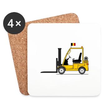 Forklift Belgium flag - Coasters (set of 4) - white - Front