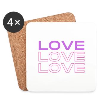 Love Love Love - Untersetzer (4er-Set) - Weiß - Vorne