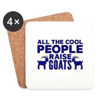 Goat - Buck - Goat - Farm - Zoo - Holiday - Coasters (set of 4) - white - Front