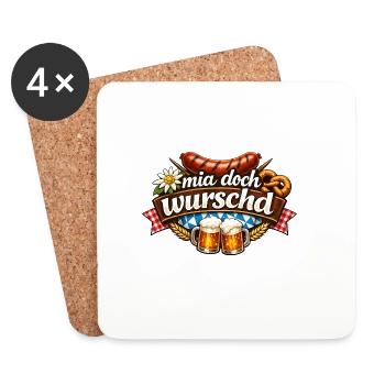 Mia Doch Wurschd - Untersetzer (4er-Set) - Weiß - Vorne