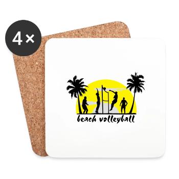 beach volleyball - Coasters (set of 4) - white - Front
