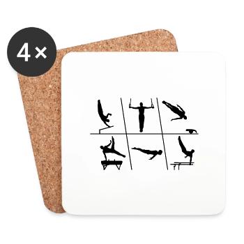 Gymnastique, gymnastique, gymnastique masculine - Dessous de verre (lot de 4) - blanc - Devant