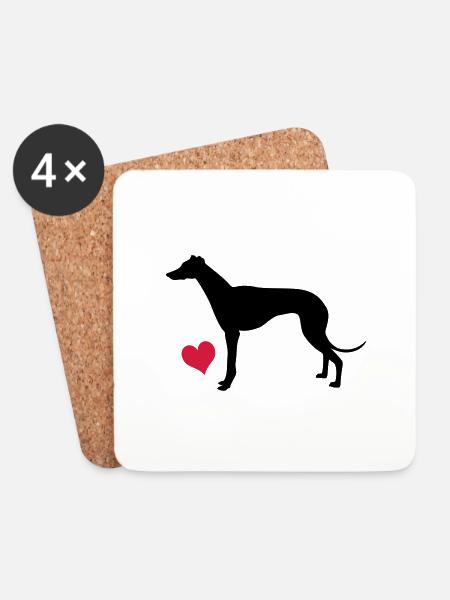 Greyhound - Coasters (set of 4) - white
