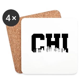 Chicago - Dessous de verre (lot de 4) - blanc - Devant
