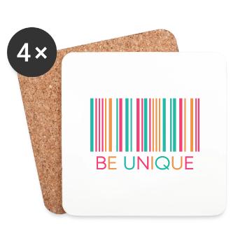 Code à barres unique LGBT Unique - Dessous de verre (lot de 4) - blanc - Devant