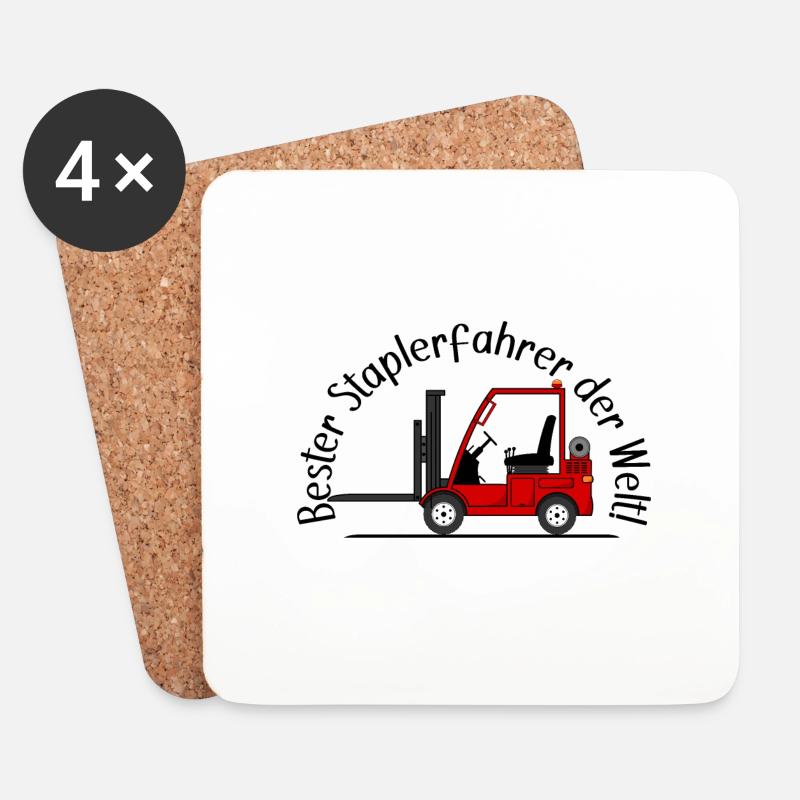 Staplerfahrer rot beste Staplerfahrer der Welt - Untersetzer (4er-Set) - Weiß