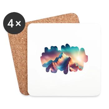 Crépuscule de montagne - Dessous de verre (lot de 4) - blanc - Devant