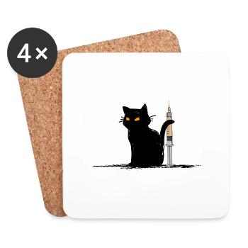 Krankenschwester-Katze Medizin nurse Pflededienst - Untersetzer (4er-Set) - Weiß - Vorne
