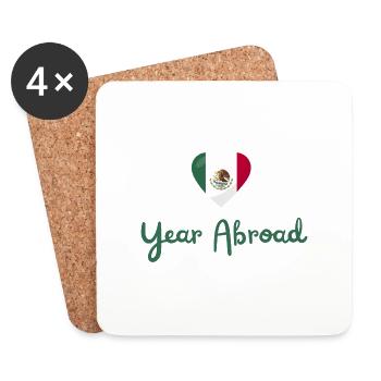 Year abroad Mexico - Semester abroad - AuPair - Coasters (set of 4) - white - Front