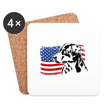Appenzeller Mountain Dog US Amérique Drapeau Wilsigns - Dessous de verre (lot de 4) - blanc - Devant