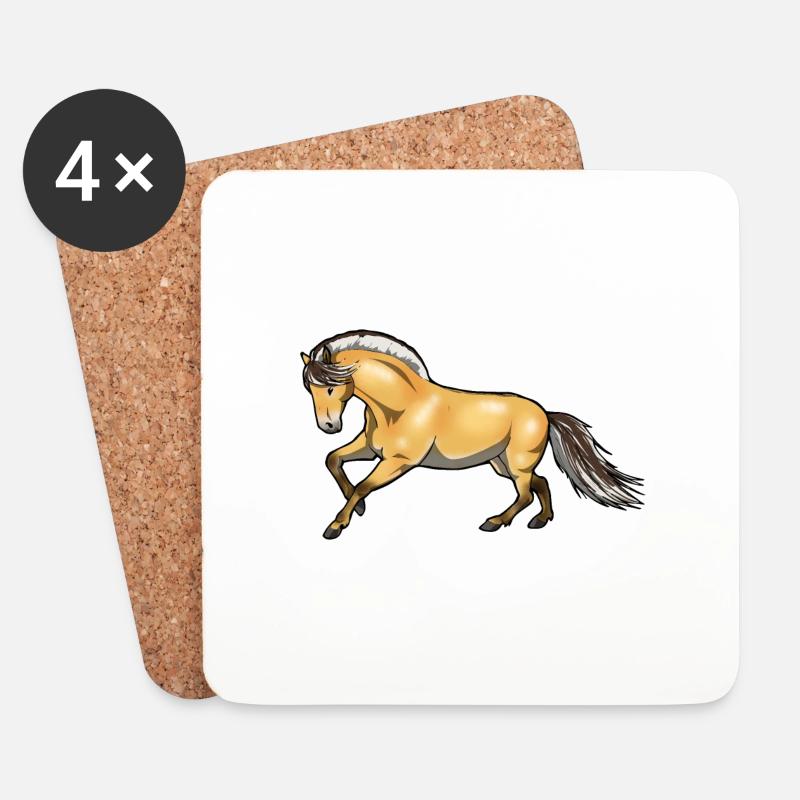 Fjordpferd Norweger Farbe Pony Pferd Geschenk - Untersetzer (4er-Set) - Weiß