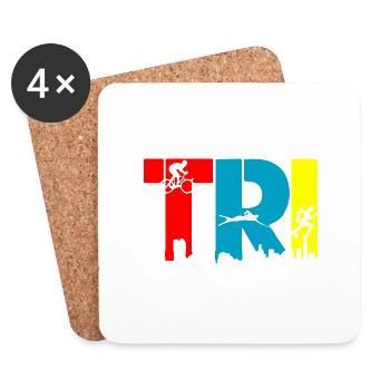 Triathlon - Dessous de verre (lot de 4) - blanc - Devant