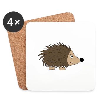 Hedgehog - Coasters (set of 4) - white - Front