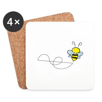 bee - Coasters (set of 4) - white - Front