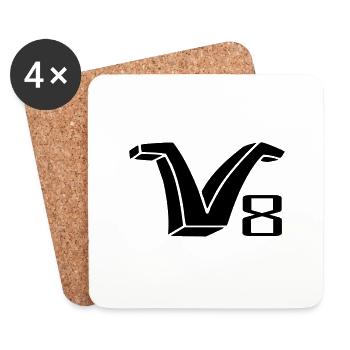 V8 forever - Coasters (set of 4) - white - Front