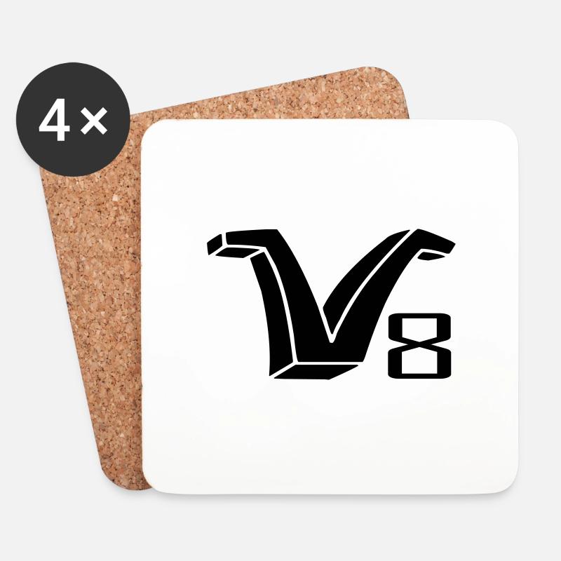 V8 forever - Coasters (set of 4) - white