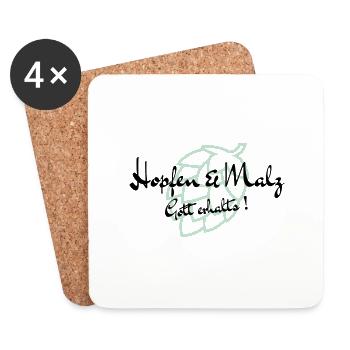 Hopfen & Malz, Gott erhalts! - Untersetzer (4er-Set) - Weiß - Vorne