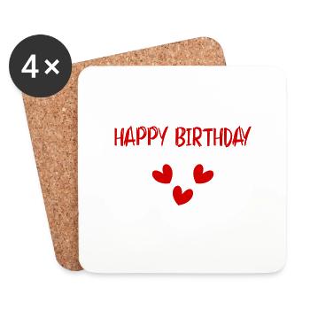 ALLES GUTE ZUM GEBURTSTAG!. ALLES GUTE ZUM GEBURTSTAG!. JAHRESTAG. - Untersetzer (4er-Set) - Weiß - Vorne