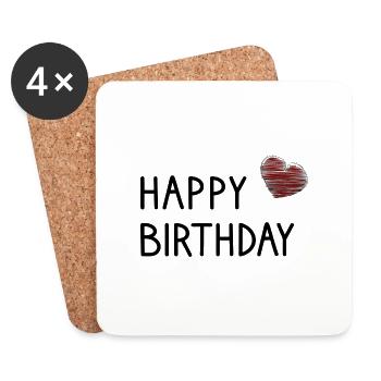 ALLES GUTE ZUM GEBURTSTAG. ALLES GUTE ZUM GEBURTSTAG. JAHRESTAG. - Untersetzer (4er-Set) - Weiß - Vorne