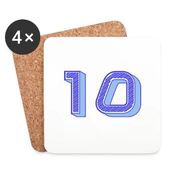 10. 10 YEARS. 10th ANNIVERSARY. 10 YEAR ANNIVERSARY. - Coasters (set of 4) - white - Front