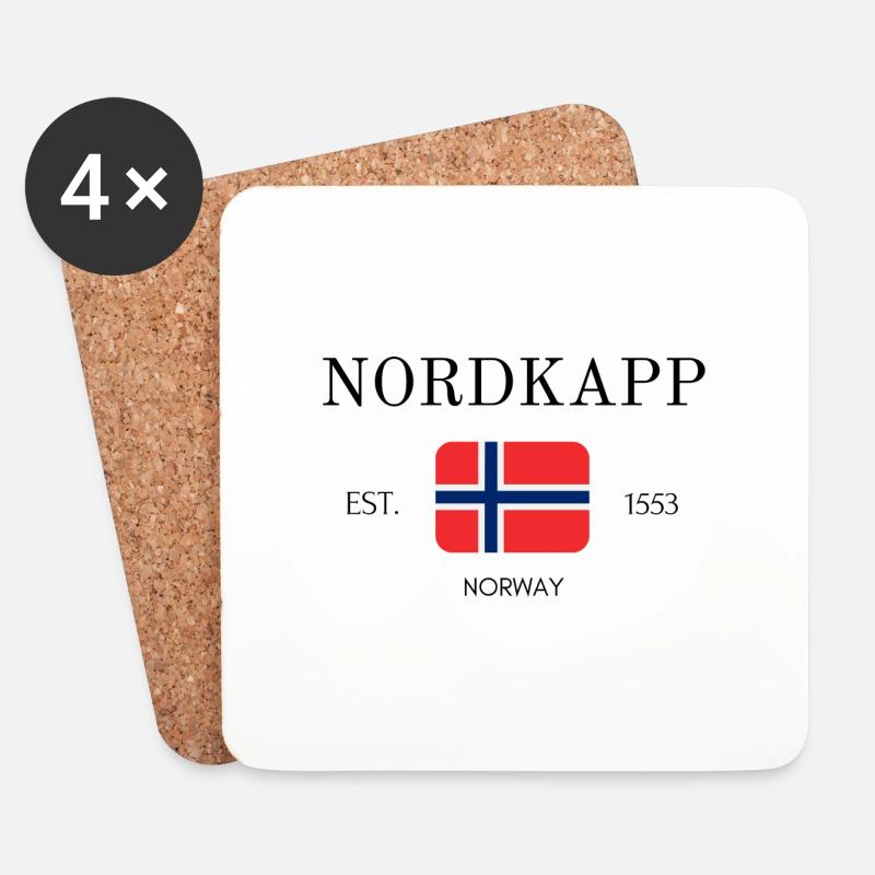 Nordkapp - Finnmark - Norwegen - Souvenir - Reise - Untersetzer (4er-Set) - Weiß