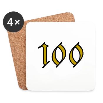 100. 100 YEARS. 100th ANNIVERSARY. BIRTHDAY 100 - Coasters (set of 4) - white - Front