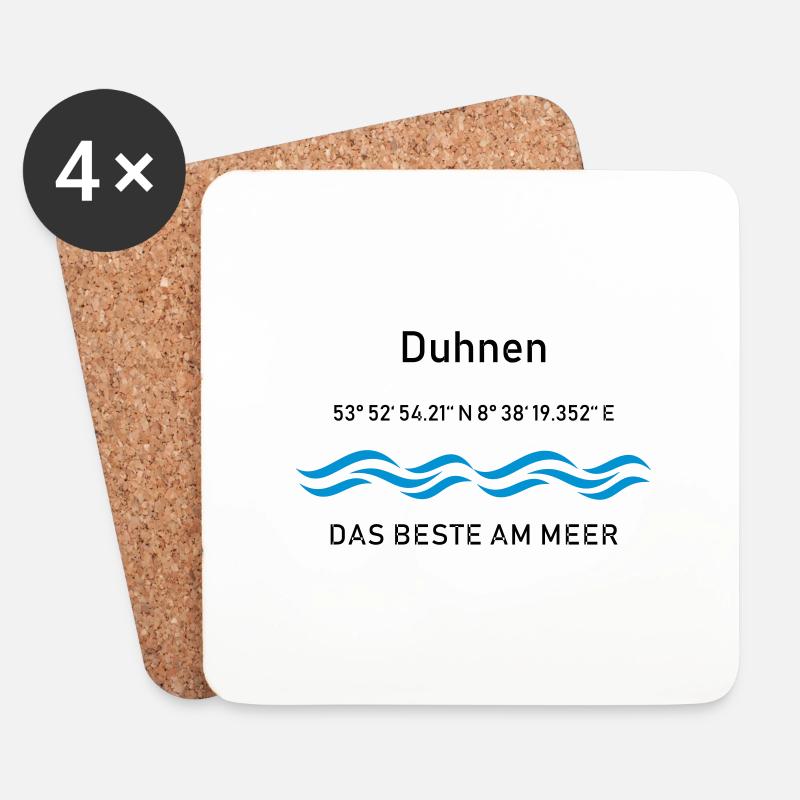 Duhnen - das beste am Meer - Untersetzer (4er-Set) - Weiß