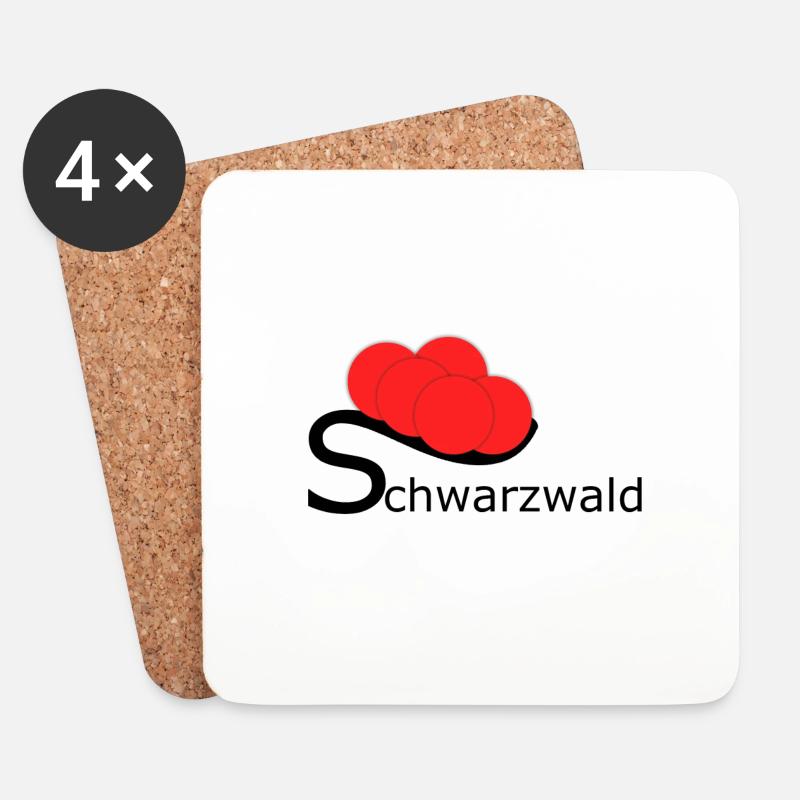 Logo Schwarzwald - Untersetzer (4er-Set) - Weiß