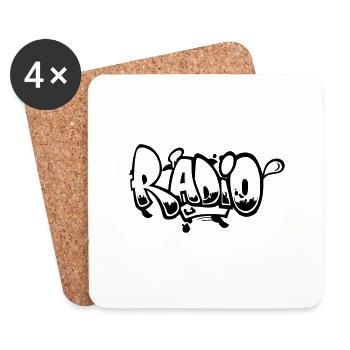 Radio Street Art - Dessous de verre (lot de 4) - blanc - Devant