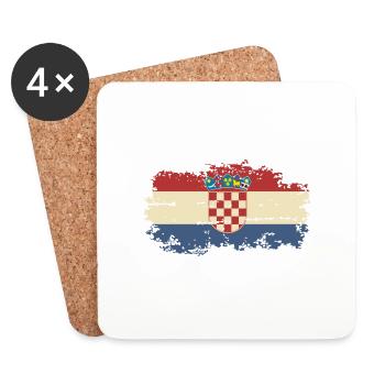 Kroatien Kroatisch Hrvatska Kroaten Kroaten Kroaten - Untersetzer (4er-Set) - Weiß - Vorne