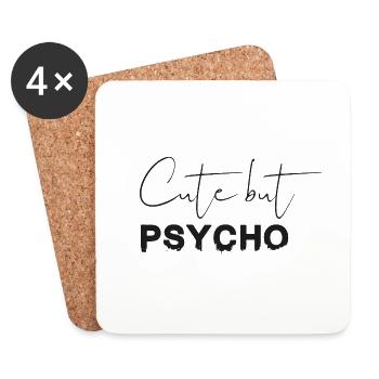 Chemise mignonne mais psycho - Dessous de verre (lot de 4) - blanc - Devant