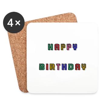 HAPPY BIRTHDAY - Dessous de verre (lot de 4) - blanc - Devant