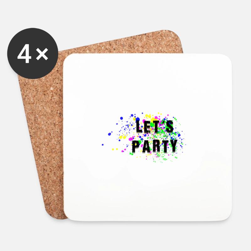lets party - Untersetzer (4er-Set) - Weiß