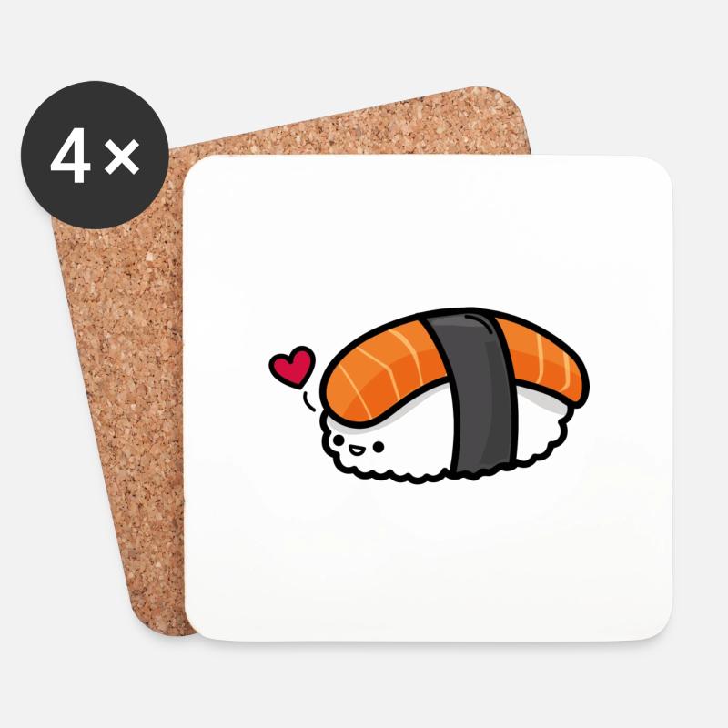 Sushi - Untersetzer (4er-Set) - Weiß