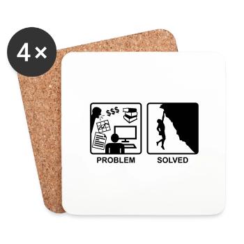 Climbing solves problems - Coasters (set of 4) - white - Front