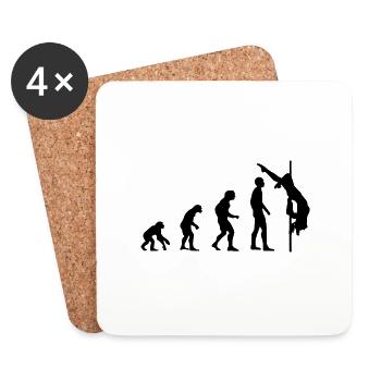Pole entraînement de danse danse t-shirt d’entraînement cadeau - Dessous de verre (lot de 4) - blanc - Devant