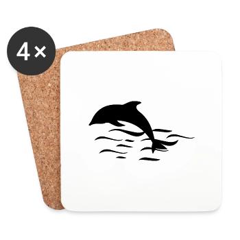Dolphin Delfine - Untersetzer (4er-Set) - Weiß - Vorne